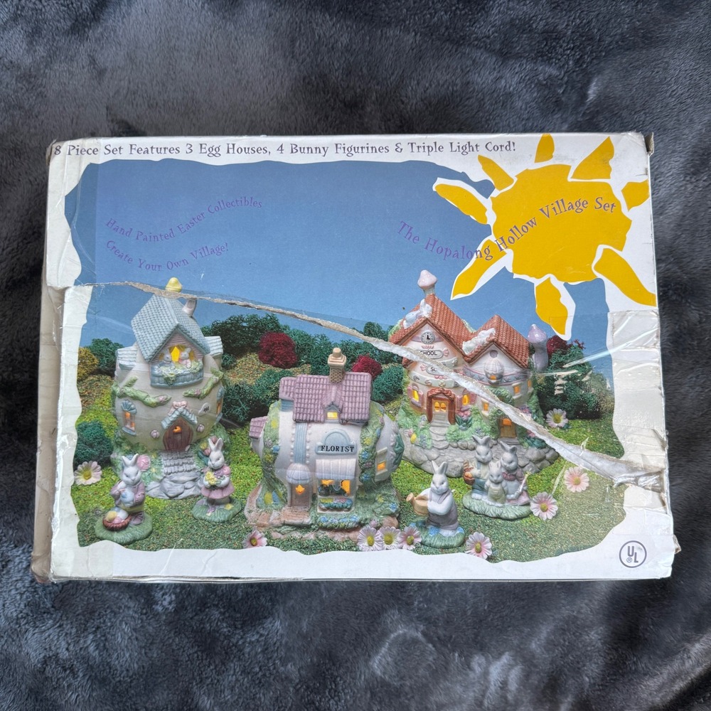 1994 Seasonal Specialties Hopalong Hollow 8 Pc Village Set Tested Works Box